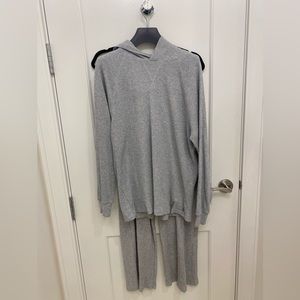 TNA hoodie + pant set baggy comfy grey XS